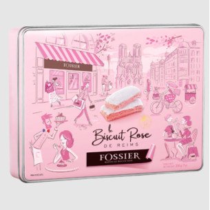 Boîte Métal Biscuit Rose